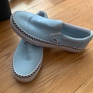 Blue VANS with checkered detailing